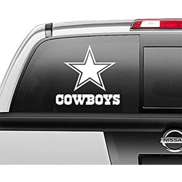 Dallas Cowboys Vinyl 8" White Decal Stickers - Picture 1 of 3